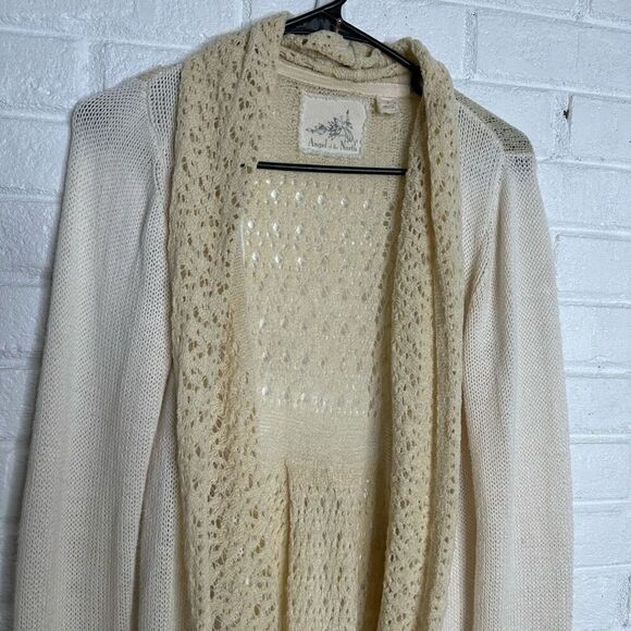 Anthropologie Angel of the North Crochet Open Front Cardigan size Small - Picture 2 of 6